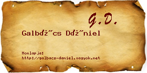 Galbács Dániel névjegykártya